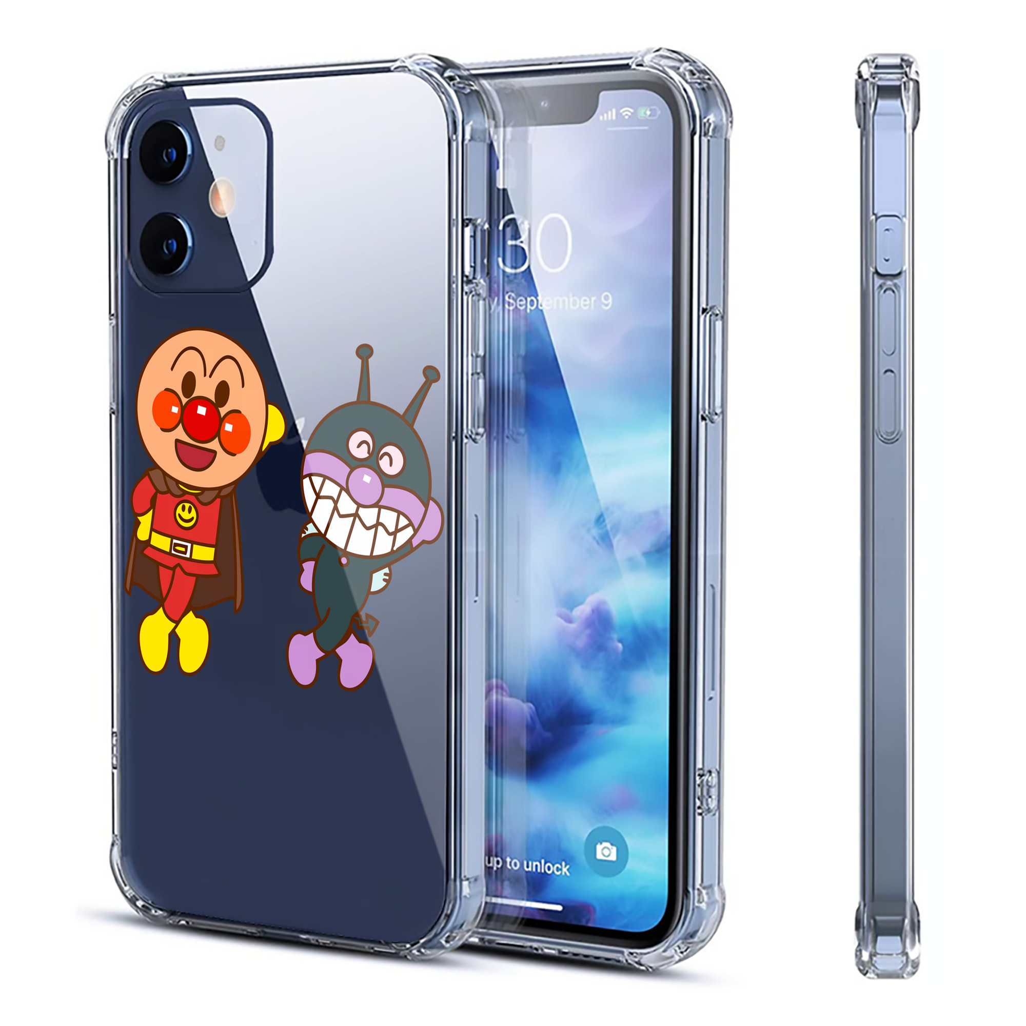 （画像用） アンパンマン Anpanman 【iPhone 12シリーズ対応】透明スマホケース（クリアソフトケース）
